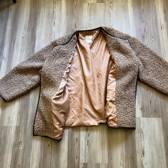 Avec Les Filles Faux Fur Toggle Coat Sherpa Shearling Brown - Picture 9 of 16